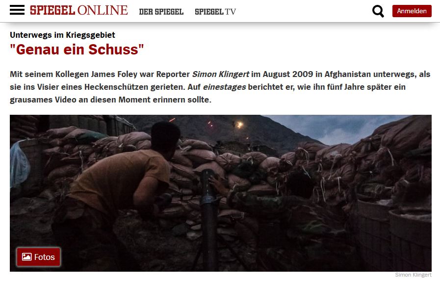 Spiegel Online - Genau ein Schuss. Unterwegs im Kriegsgebiet.